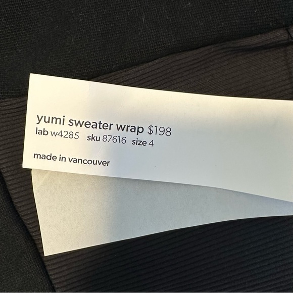 Lululemon Lab Black Yumi Asymmetrical Sweater Wrap New Size 4 - Picture 11 of 13